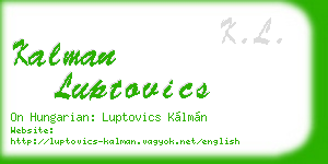 kalman luptovics business card